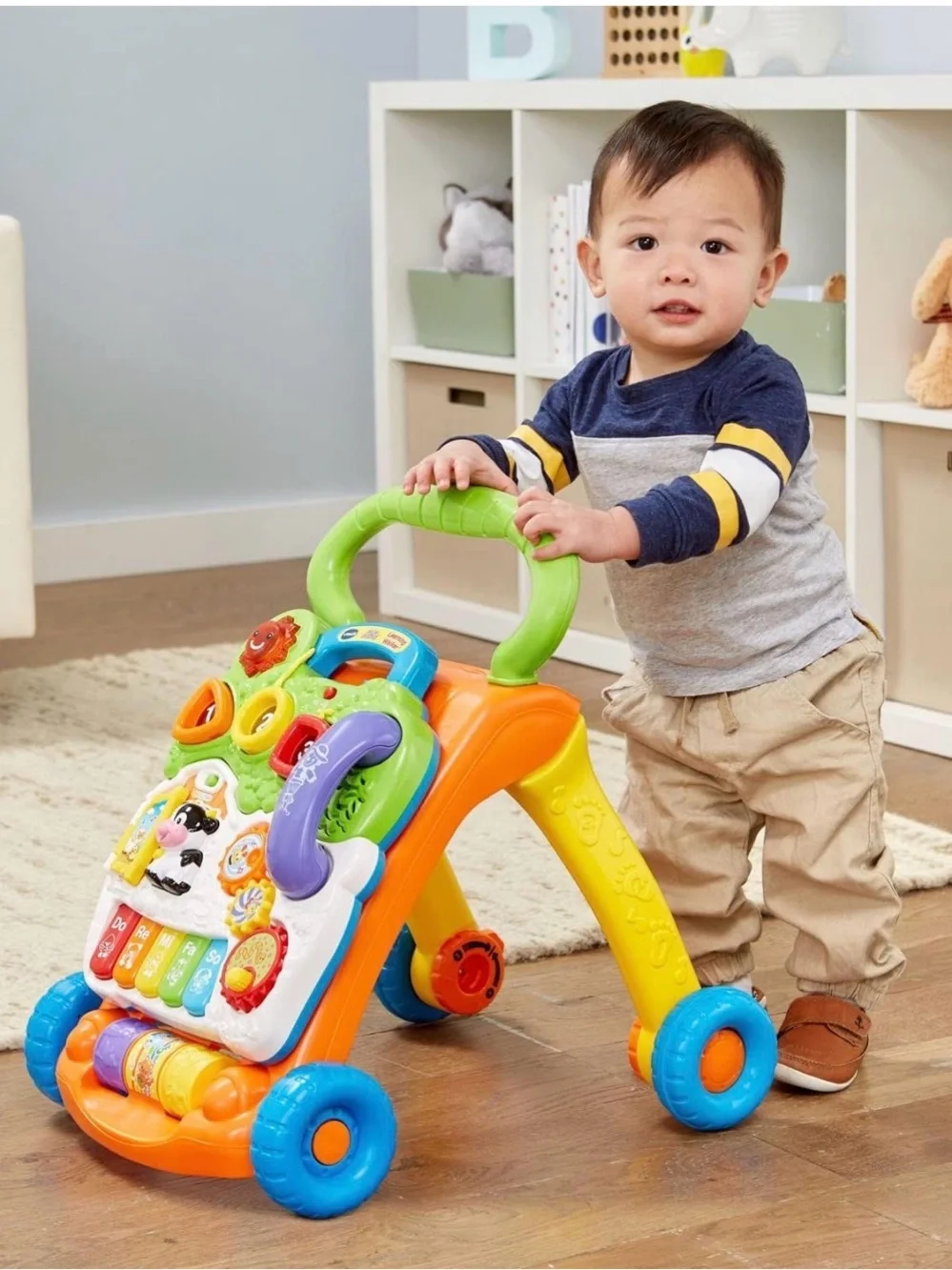 VTECH Baby Walker with Piano and Play Panel - Green/Orange